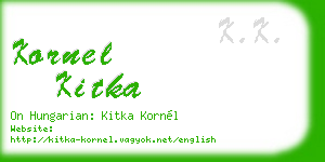 kornel kitka business card